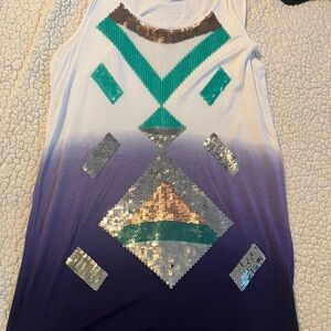 Sequin Geometric Tank Top size xs